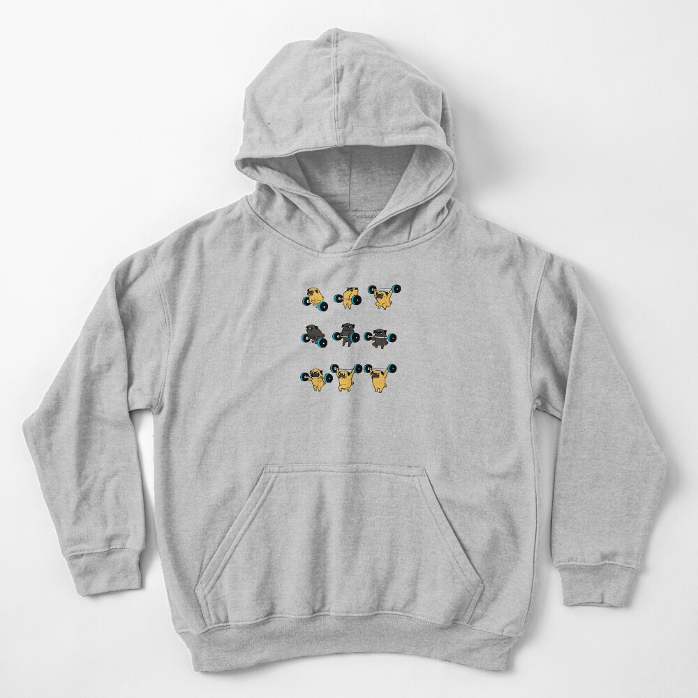 OLYMPIC LIFTING PUGS Kids Pullover Hoodie