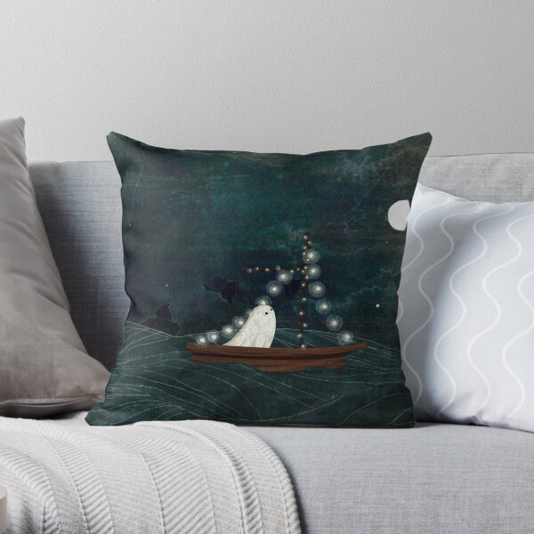 Ghost Boat Ride Throw Pillow