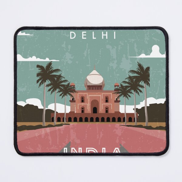 Item preview, Delhi, India - Retro travel minimalistic poster designed and sold by GreekTavern1979.