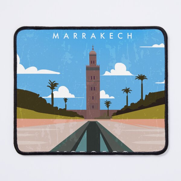 Item preview, Marrakech, Marruecos - Póster minimalista de viajes retro designed and sold by GreekTavern1979.