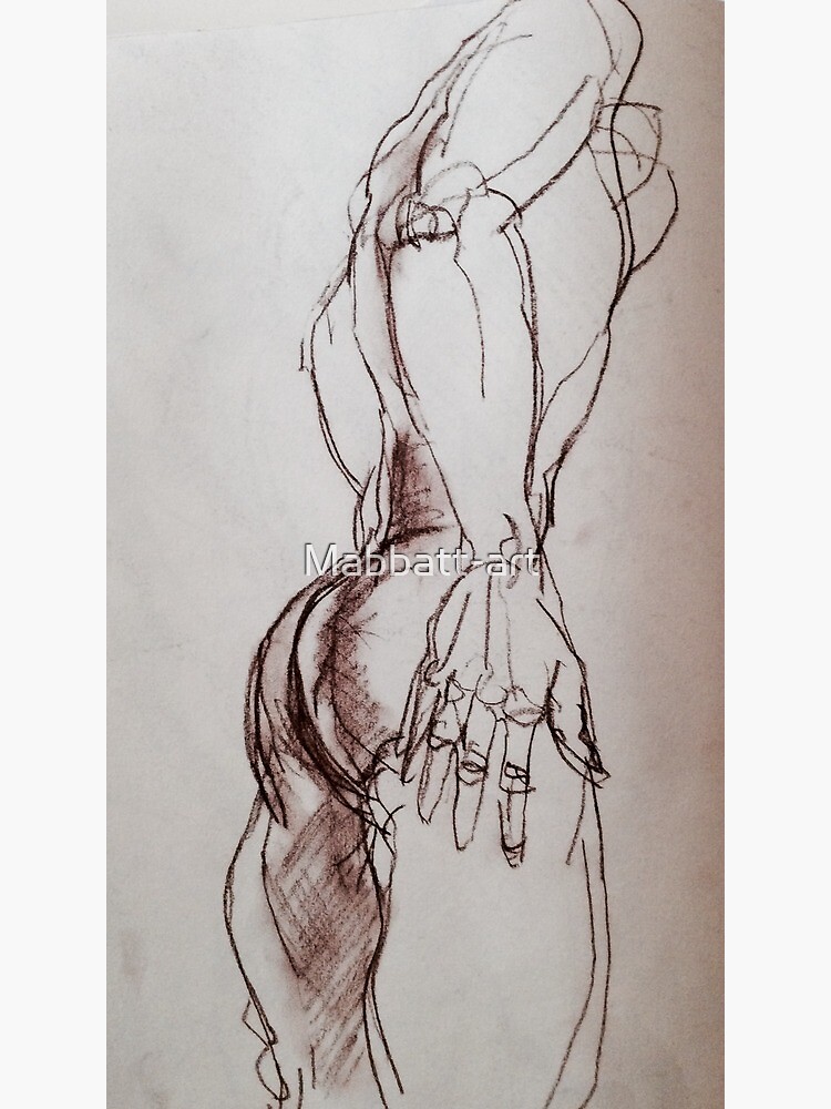 Male nude sketch in sepia by Mabbatt-art