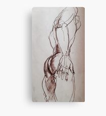 Male nude sketch in sepia Canvas Print