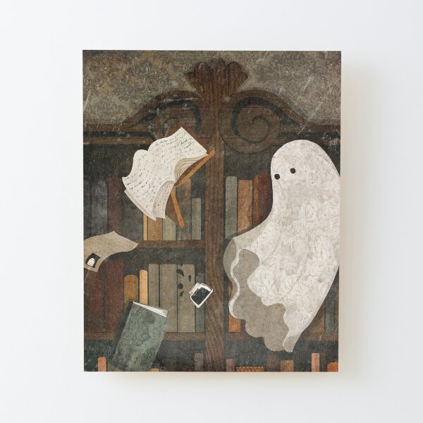 There's a Poltergeist in the Library Again... Wood Mounted Print