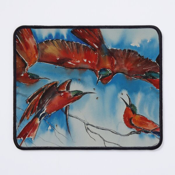 Item preview, carmines in blue feeding frenzy designed and sold by TamrynPohlArt.