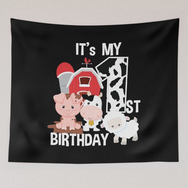 Item preview, Farm Animals 1 Year Old Its My 1st Birthday Party designed and sold by PameGraha.