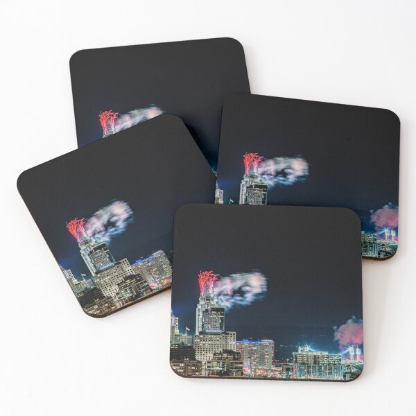 Item preview, 2021 WEBN Fireworks Cincinnati Ohio Skyline Photograph - Fireworks shooting off the Great American Tower designed and sold by DaveFilm.