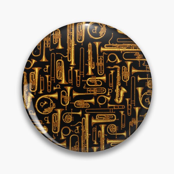 Item preview, Horns Vintage Brass Player Musical Instruments Pattern GOLD designed and sold by GrandeDuc.