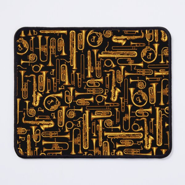 Item preview, Horns Vintage Brass Player Musical Instruments Pattern GOLD designed and sold by GrandeDuc.