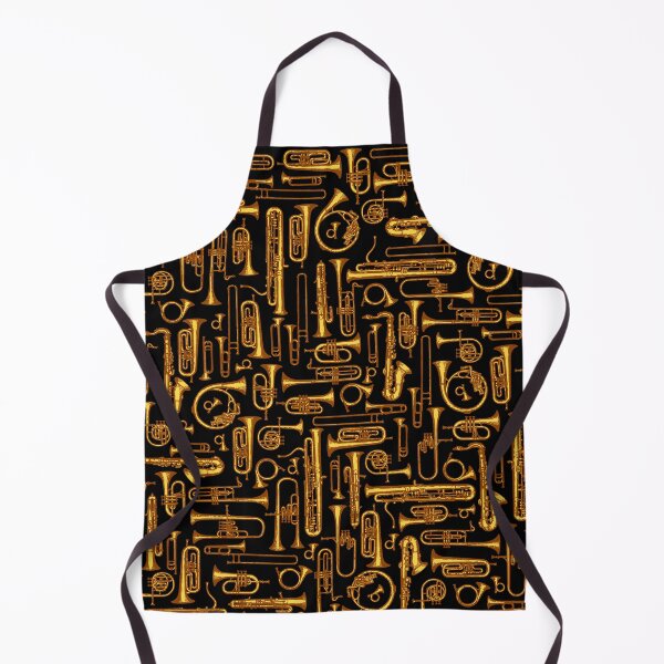 Item preview, Horns Vintage Brass Player Musical Instruments Pattern GOLD designed and sold by GrandeDuc.