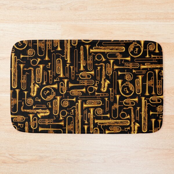 Item preview, Horns Vintage Brass Player Musical Instruments Pattern GOLD designed and sold by GrandeDuc.