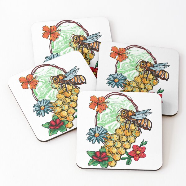 Item preview, Cute bee and colorful flowers, Save the bees on white designed and sold by NadiaChevrel.