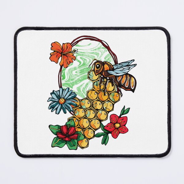 Item preview, Cute bee and colorful flowers, Save the bees on white designed and sold by NadiaChevrel.