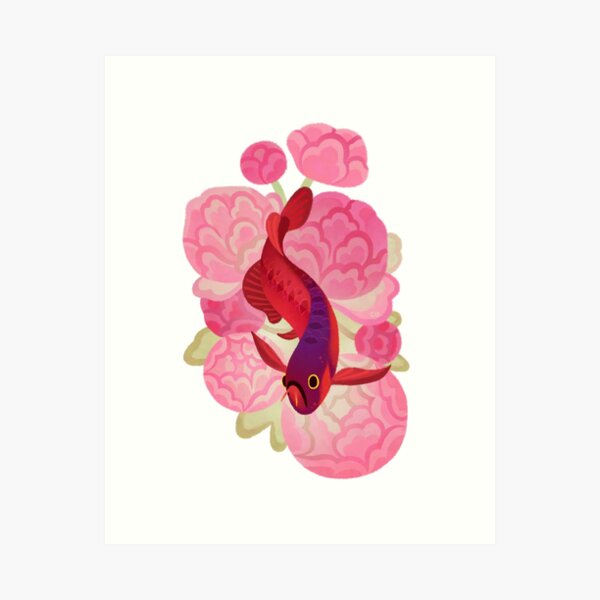 Item preview, Arowana and peony 2 designed and sold by pikaole.