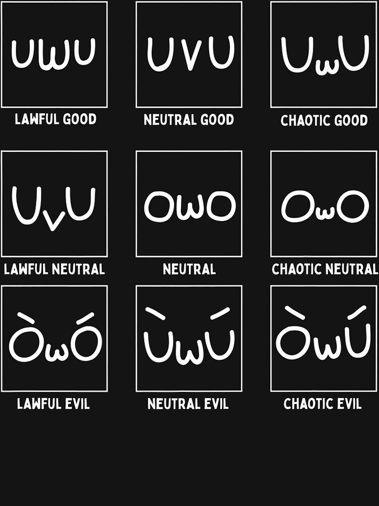  owo chaotic neutral alignment chart furry fandom meme rpg premium