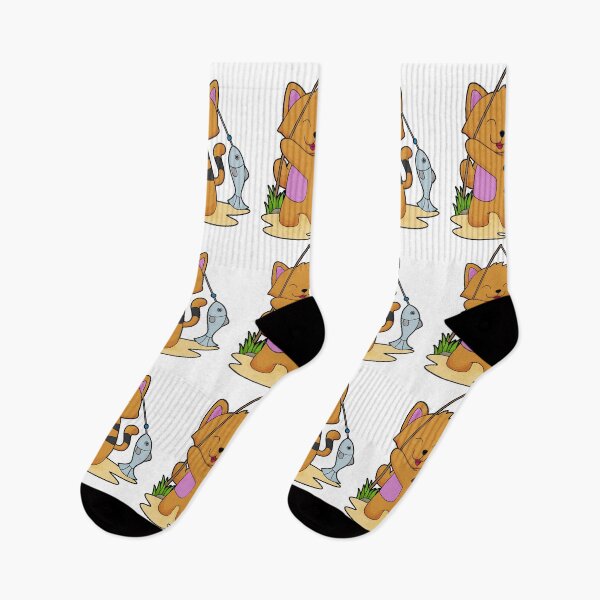 Item preview, Cat as Fisher with Fishing rod & Fish designed and sold by Snabdesign84.