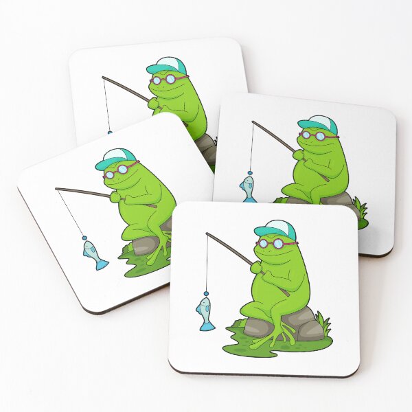 Item preview, Frog as Fisher with Fishing rod & Fish designed and sold by Snabdesign84.