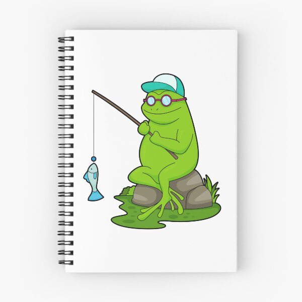 Artikelvorschau, Frosch als Angler mit Angel & Fisch entworfen und verkauft von Snabdesign84.