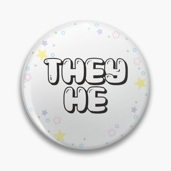 Item preview, Pastel Star Confetti They/He Pronouns  designed and sold by MoonMint.