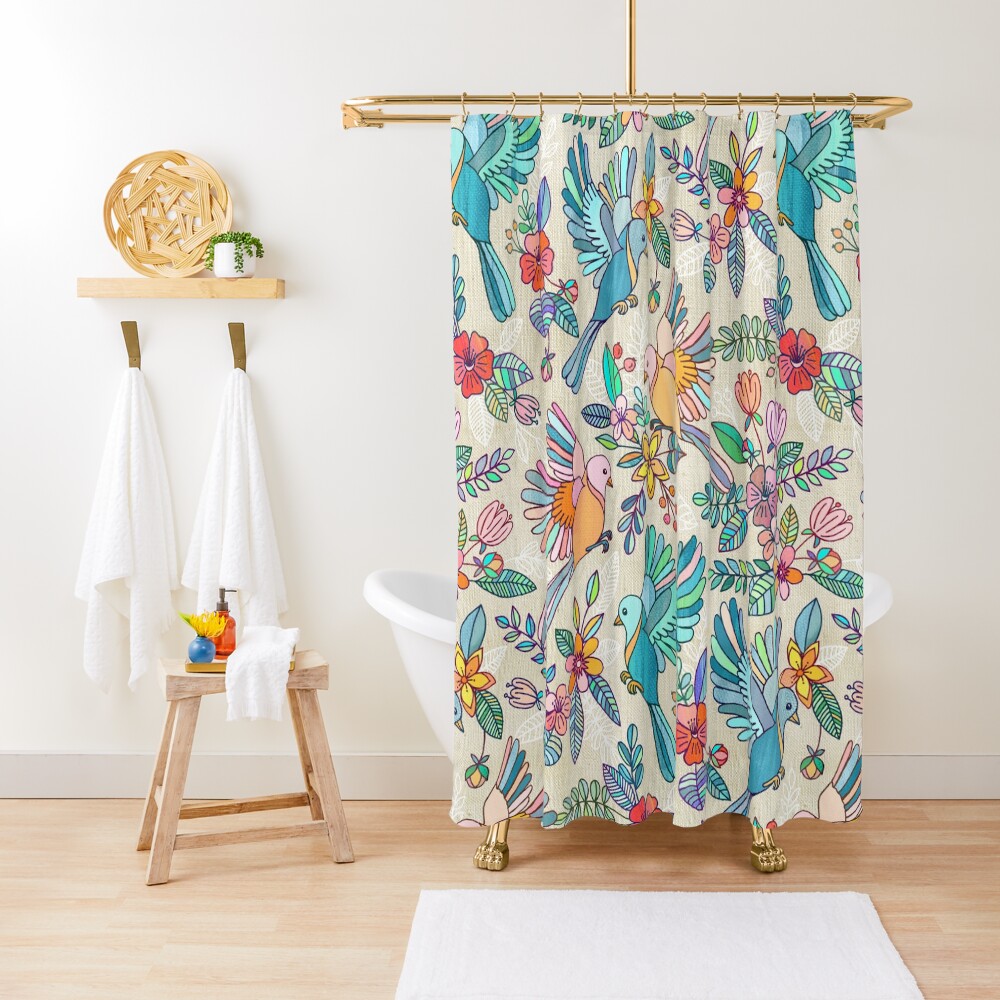 Whimsical Summer Flight Shower Curtain