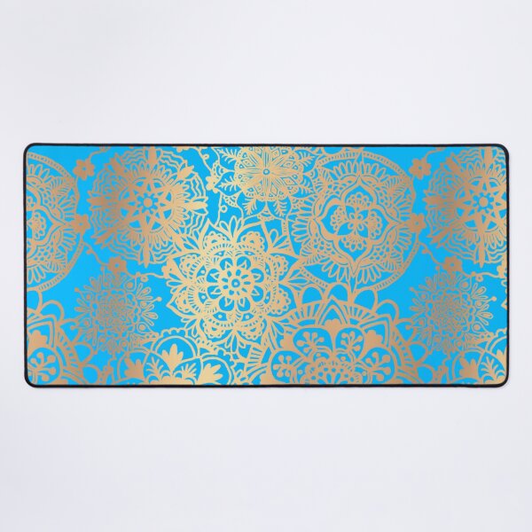 Item preview, Light Blue and Gold Mandala Pattern designed and sold by Julie Erin Designs.