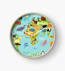 Reloj Mapa mundial de animales