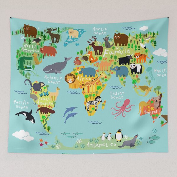 Item preview, World Animal Map designed and sold by Moloko88.
