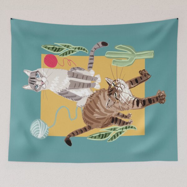 Item preview, Cats Whiskers and Yarn Cadet Blue designed and sold by belettelepink.