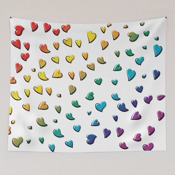 Item preview, Random pattern of rainbow color hearts for peace, love, friendships and lovely times designed and sold by HectorCantres.