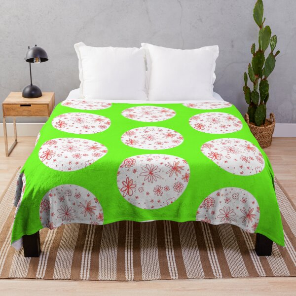 Item preview, Red and white floral painting on green background designed and sold by lausn.