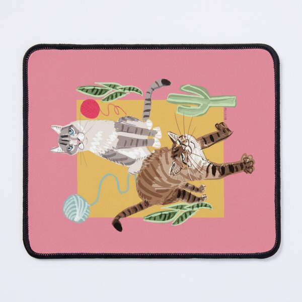 Cats Whiskers and Yarn Pink Mouse Pad