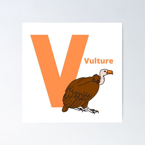 Item preview, V for Vulture - Alphabet and Animals designed and sold by CherieTree.