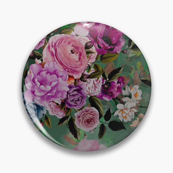 Artikelvorschau, Stilvolles blühendes Blumenparadies, Rosen und Blumen, botanisches Muster, Blumenillustration, Pflanzenmuster, grüne Blumen entworfen und verkauft von ZeinabTaha.