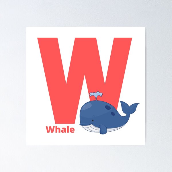 Item preview, W for Whale - Alphabet and Animals designed and sold by CherieTree.