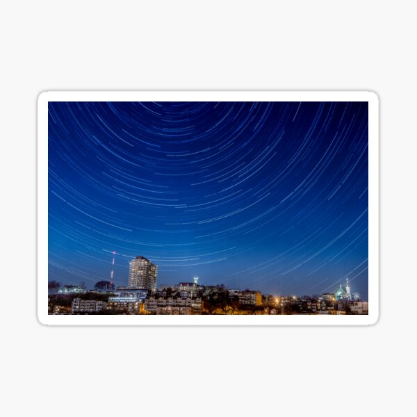 Item preview, Star Trails Behind Mt. Adams Cincinnati Ohio with Holy Cross - Immaculata Church designed and sold by DaveFilm.
