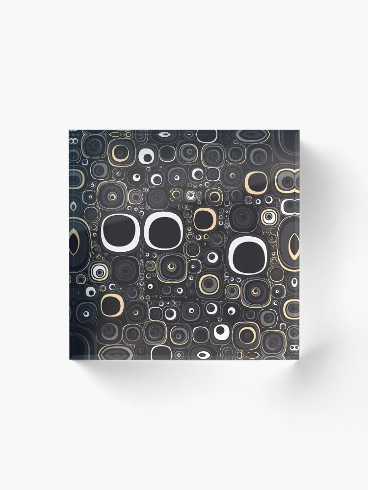 Thumbnail 1 of 5, Acrylic Block, Abstract Rounded Square Multicolored Pattern designed and sold by risingrocket.
