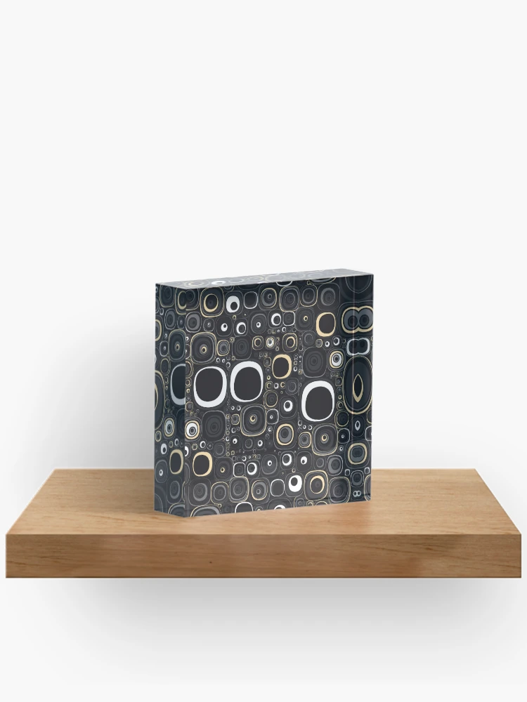Thumbnail 2 of 5, Acrylic Block, Abstract Rounded Square Multicolored Pattern designed and sold by risingrocket.