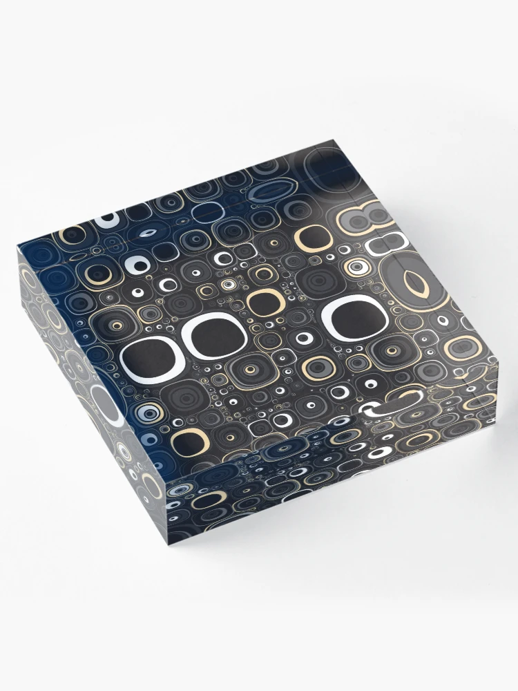 Thumbnail 4 of 5, Acrylic Block, Abstract Rounded Square Multicolored Pattern designed and sold by risingrocket.