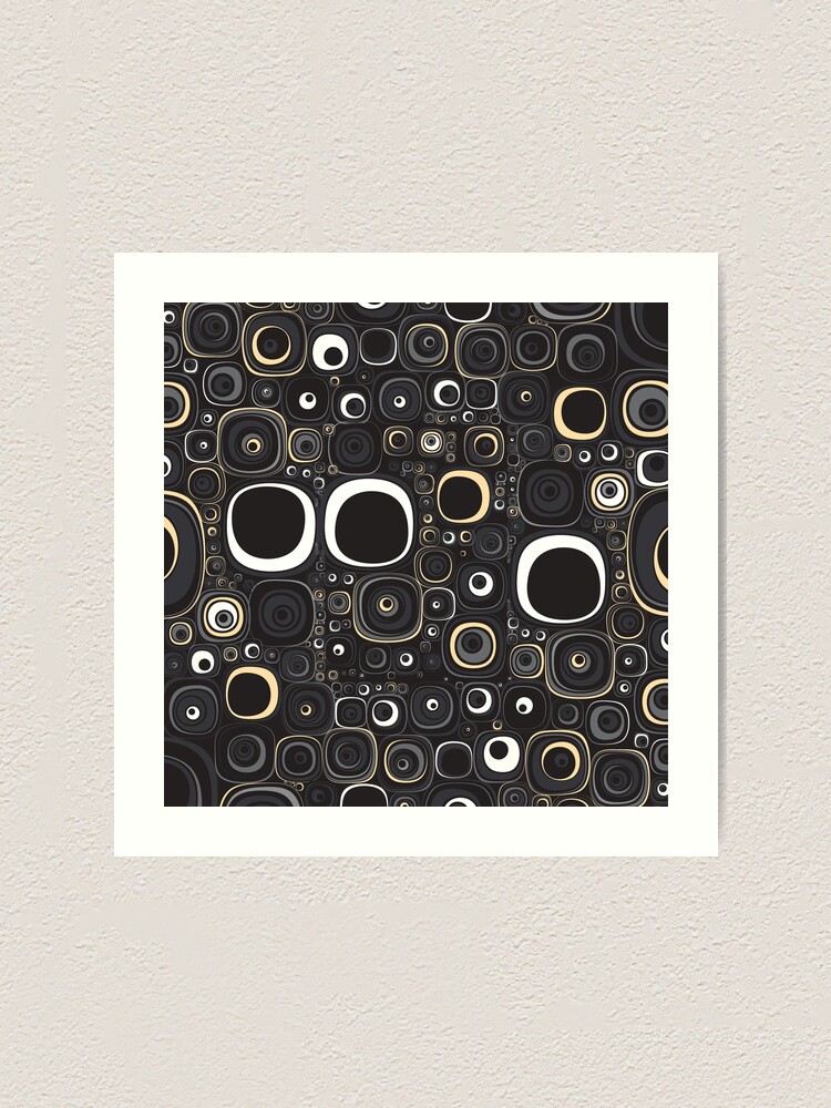 Thumbnail 1 of 3, Art Print, Abstract Rounded Square Multicolored Pattern designed and sold by risingrocket.