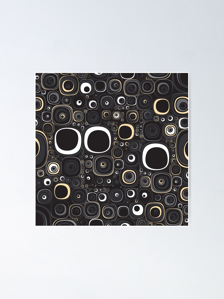 Thumbnail 1 of 3, Poster, Abstract Rounded Square Multicolored Pattern designed and sold by risingrocket.