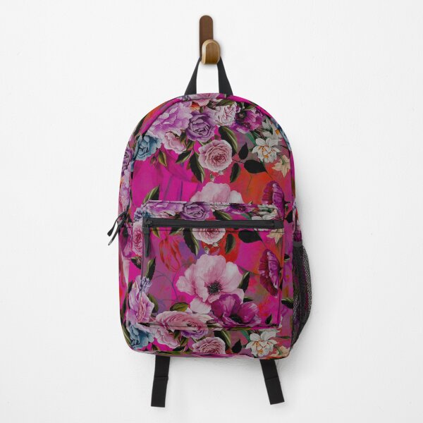 Artikelvorschau, Stilvolles blühendes Blumenparadies, Rosen und Blumen, botanisches Muster, Blumenillustration, Pflanzenmuster, rosa lila Blumen entworfen und verkauft von ZeinabTaha.