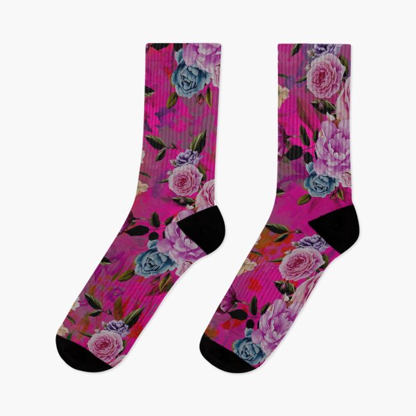 Item preview, Stylish blooming floral paradise, roses and flowers, botanical pattern, flowers illustration, plants pattern, pink purple floral   designed and sold by ZeinabTaha.