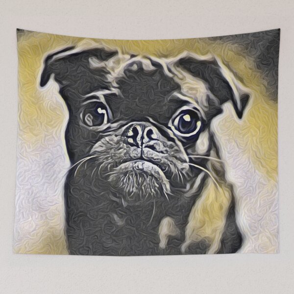 Item preview, Realistic Portrait Puppy Pug Life Fine Art designed and sold by TheWildFlix.