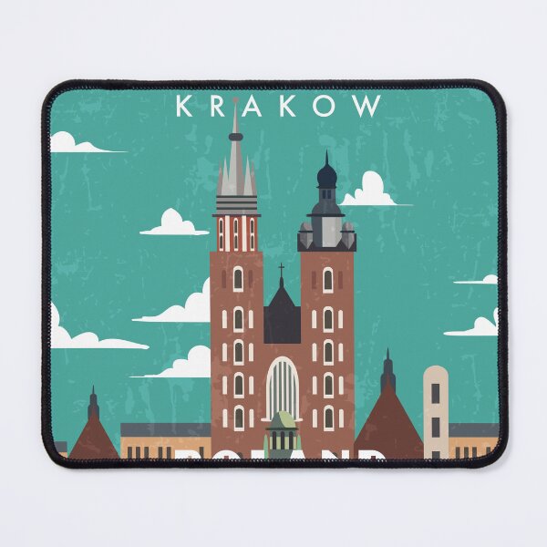 Item preview, Krakow, Poland - Retro travel minimalistic poster designed and sold by GreekTavern1979.