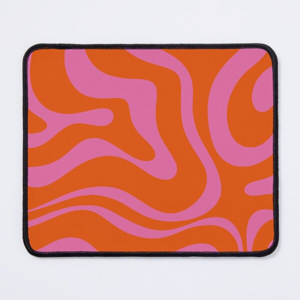 Item preview, Modern Retro Liquid Swirl Abstract Pattern Square in Red Orange and Hot Pink designed and sold by kierkegaard.
