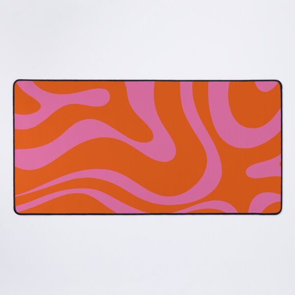 Item preview, Modern Retro Liquid Swirl Abstract Pattern Square in Red Orange and Hot Pink designed and sold by kierkegaard.