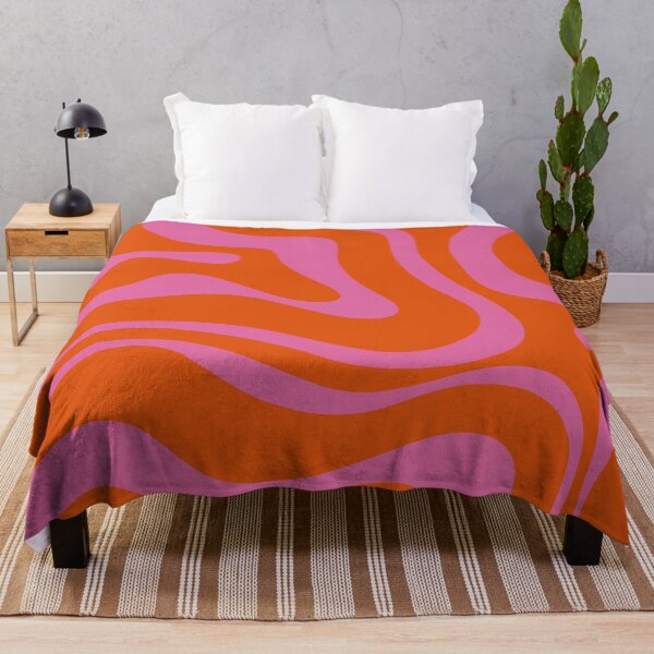 Item preview, Modern Retro Liquid Swirl Abstract Pattern Square in Red Orange and Hot Pink designed and sold by kierkegaard.