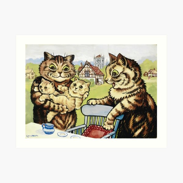 Cat Reading a Book by Louis Wain | Art Board Print