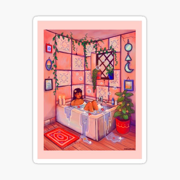 "Bath Time" Sticker for Sale by ditzyfrolic | Redbubble