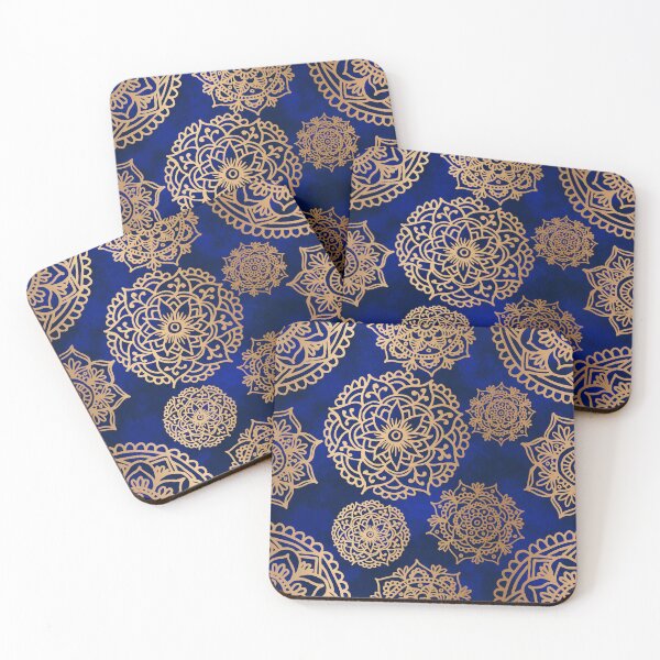 Item preview, Blue and Gold Mandala Pattern designed and sold by Julie Erin Designs.