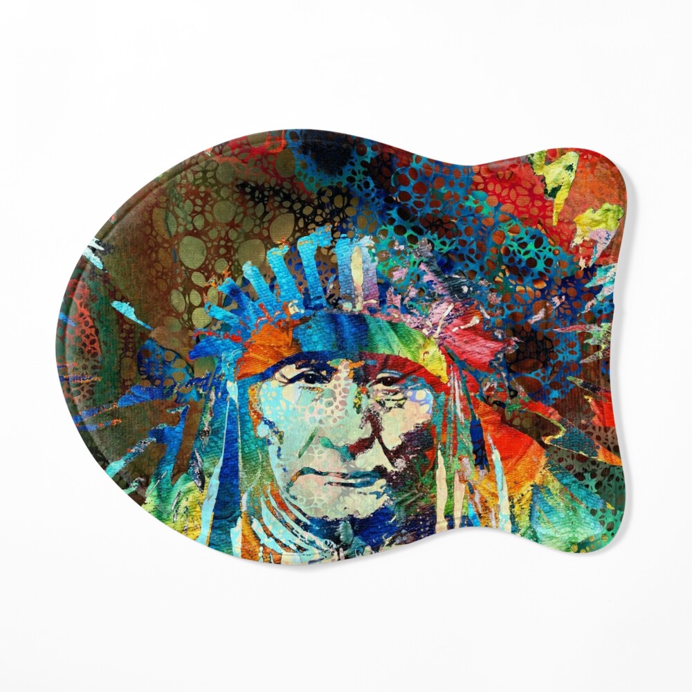 Colorful Native American Chief Art Hidden Gem Art Board Print for Sale by  Sharon Cummings